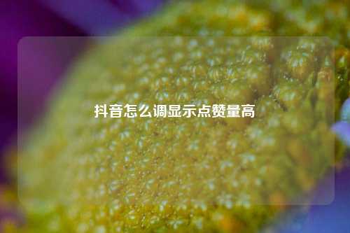 抖音怎么调显示点赞量高